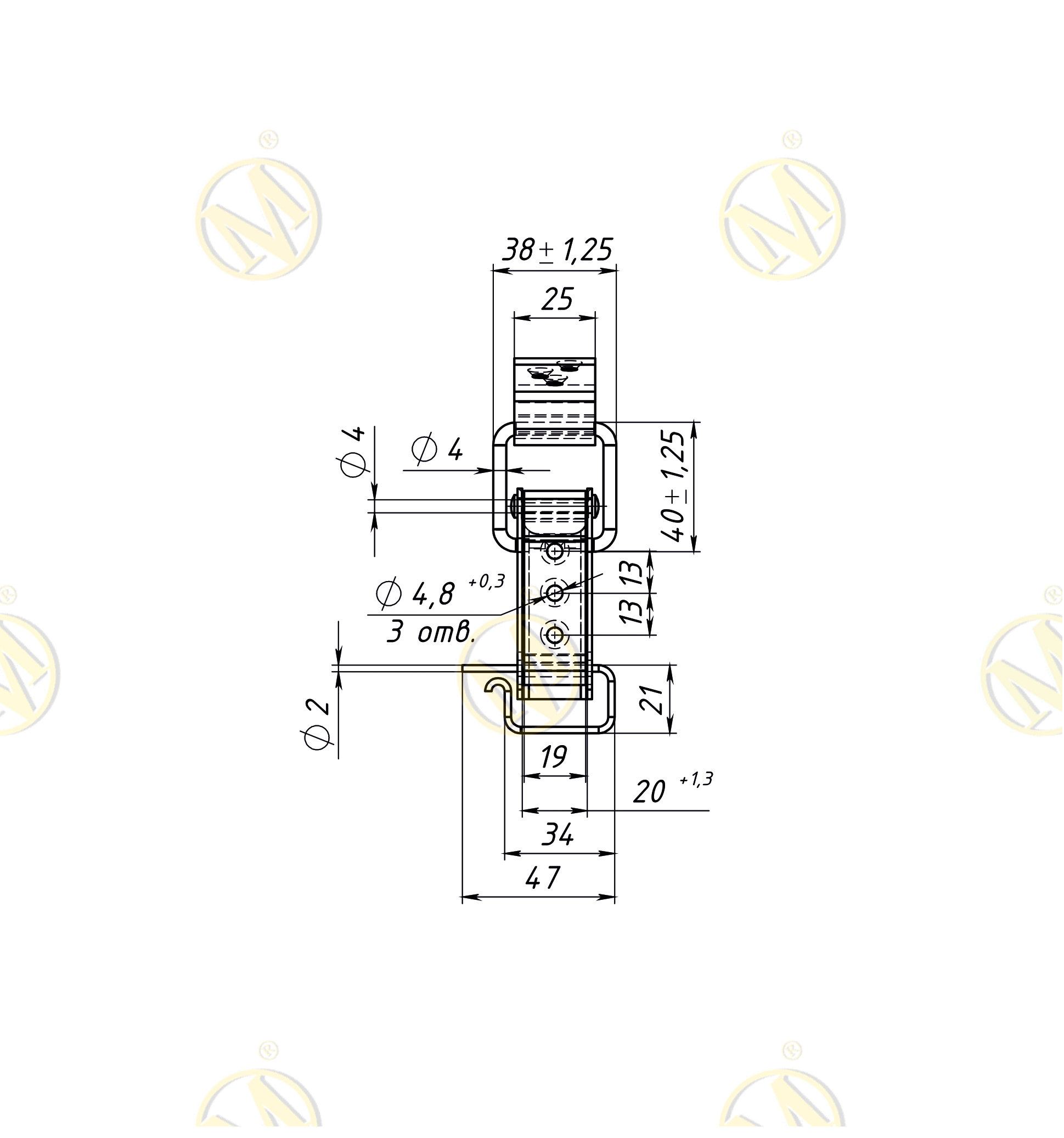 ЗАМОК 2-1 ГОСТ 16561-76 (40 шт.)
