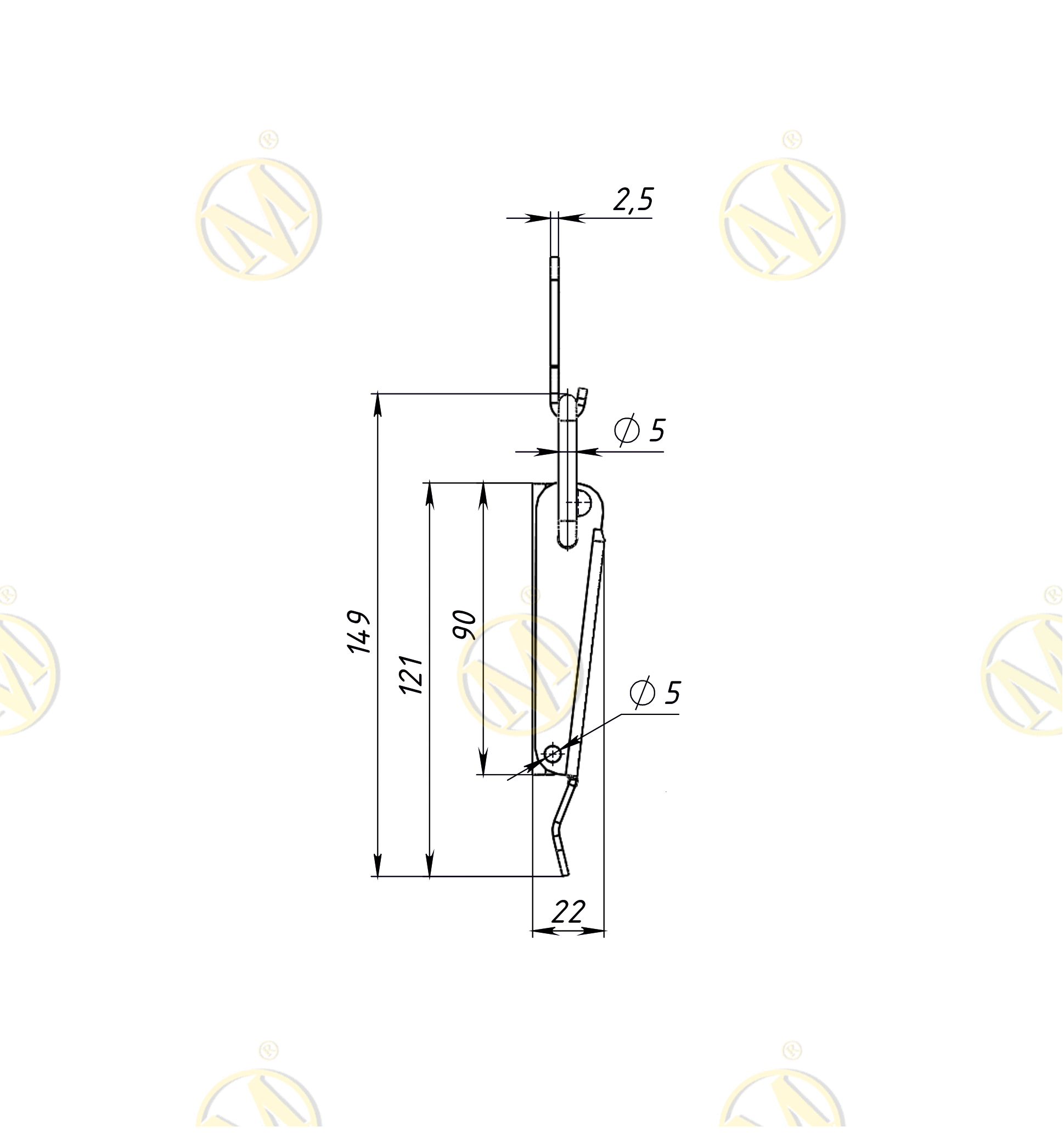 ЗАМОК НАКИДНОЙ L-190мм (40 шт.)